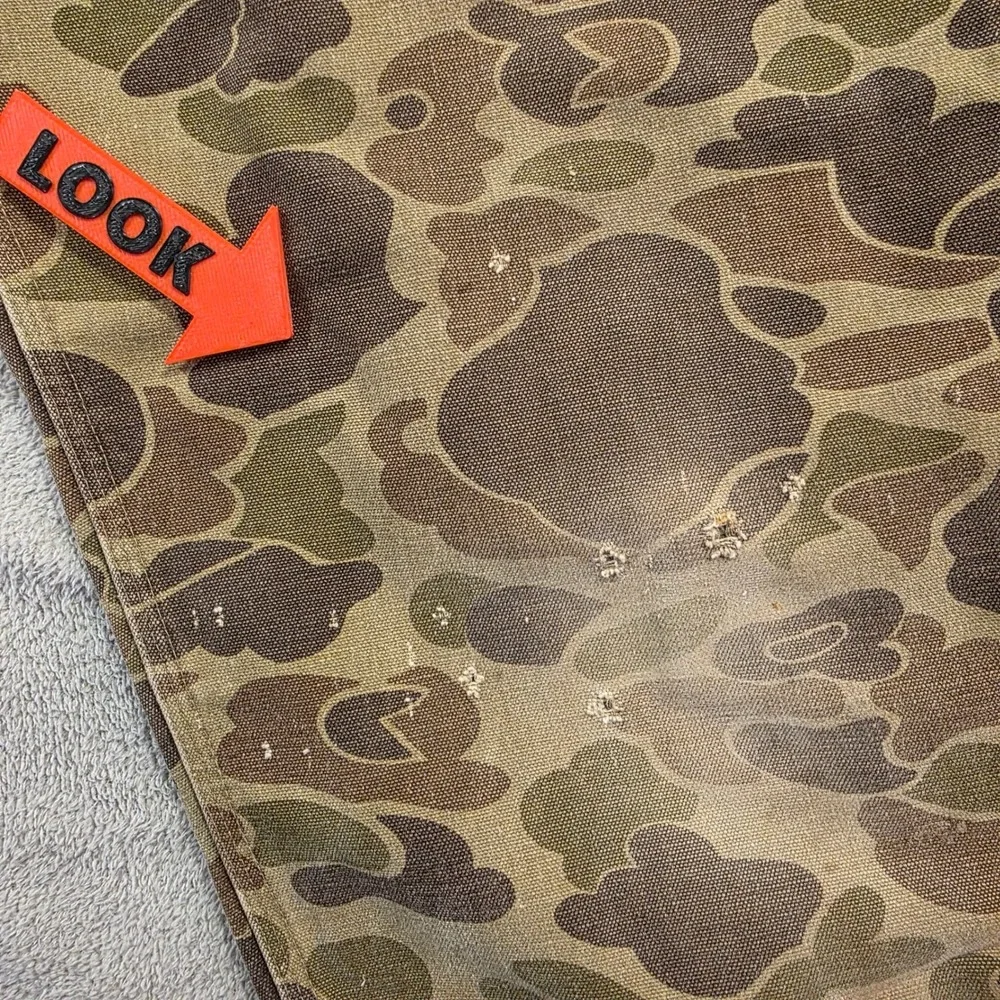 Carhartt Overalls Men 42x28 Camo Duck Canvas Distressed Vintage Workwear Hunting